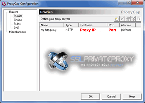 proxycap configuration after adding http proxy