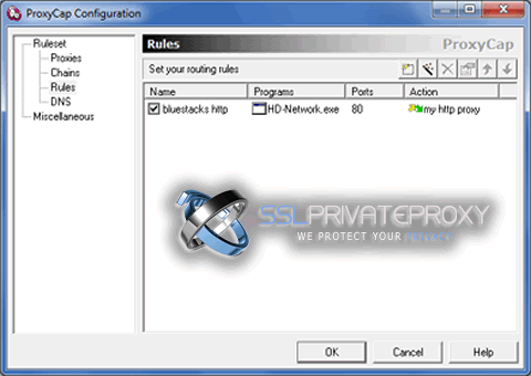 proxycap configuration bluestacks http routing rule