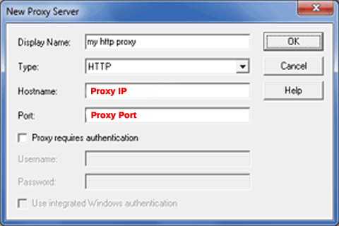 set up HTTP proxy in proxycap settings