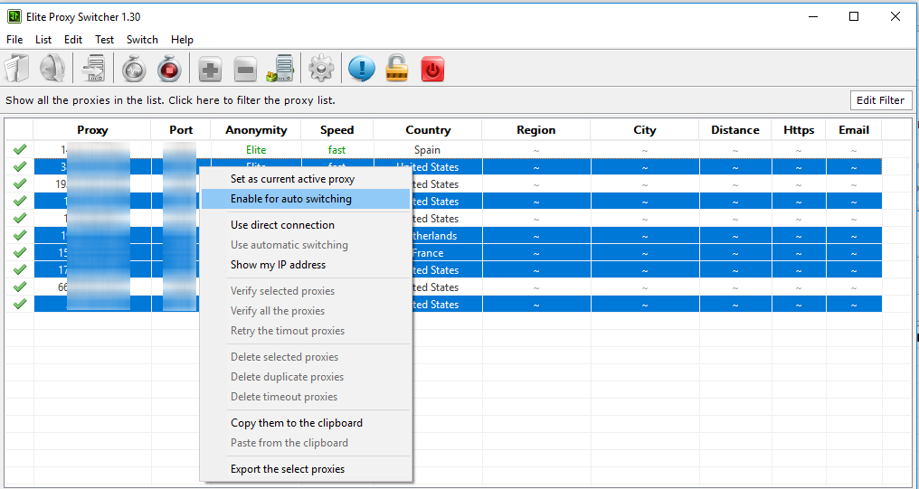 SSLPrivateProxy Rotate - Select proxies