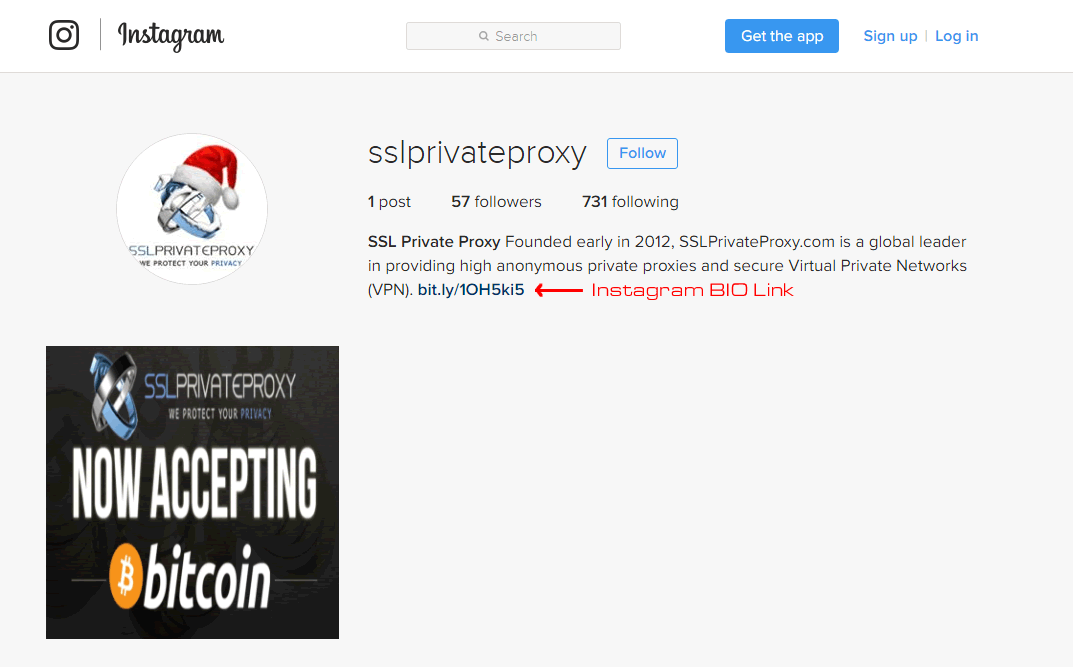 instagram bio link sslprivateproxy